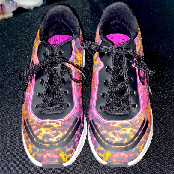 SKECHERS GOGA MAT AIRCOOLED  GIRLS SIZE 4.5 PINK LEOPARD DESIGN LACE UP SNEAKER - Picture 1 of 14